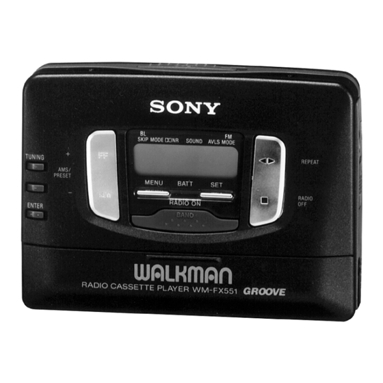 Sony WM-FX551 Service Manual