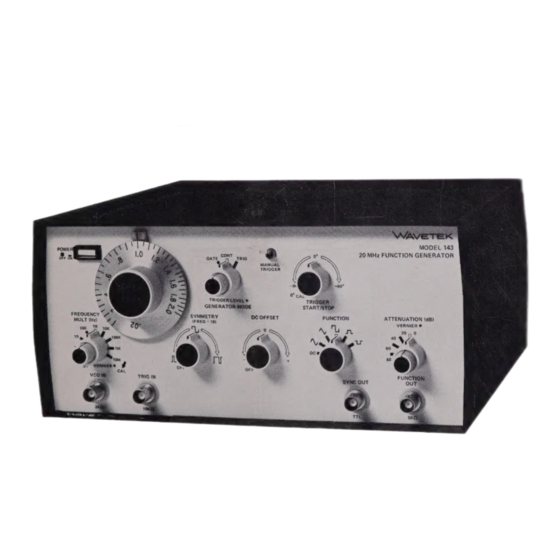 Wavetek 143 Instruction Manual