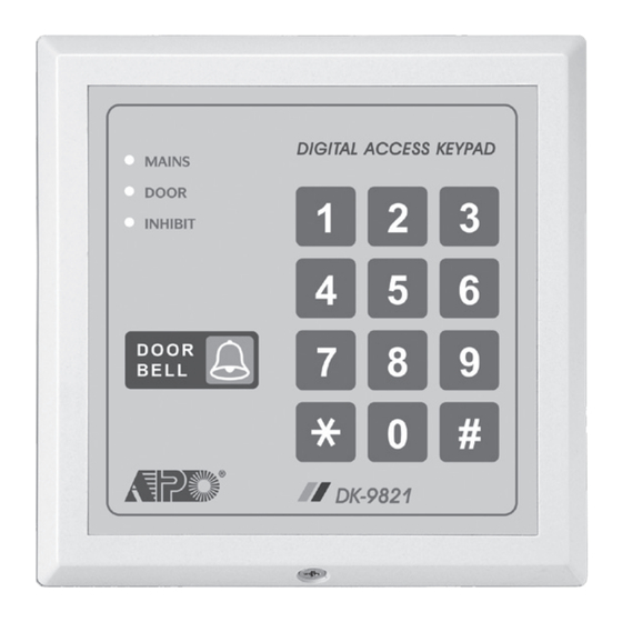 APO DK-9821 MK-II Programming & Installation Manual