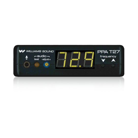 Williams Sound PPA T27 Manual And User Manual
