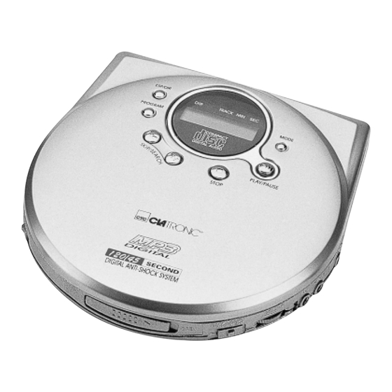 Clatronic CDP 515 MP3 Instruction Manual & Guarantee