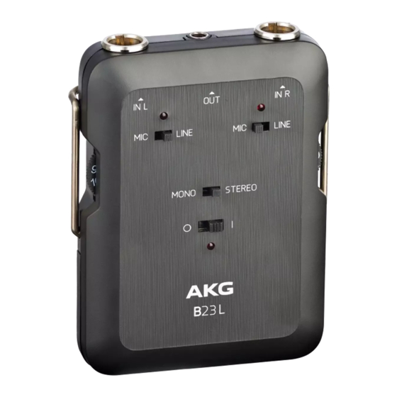 Harman AKG B23 L User Instructions