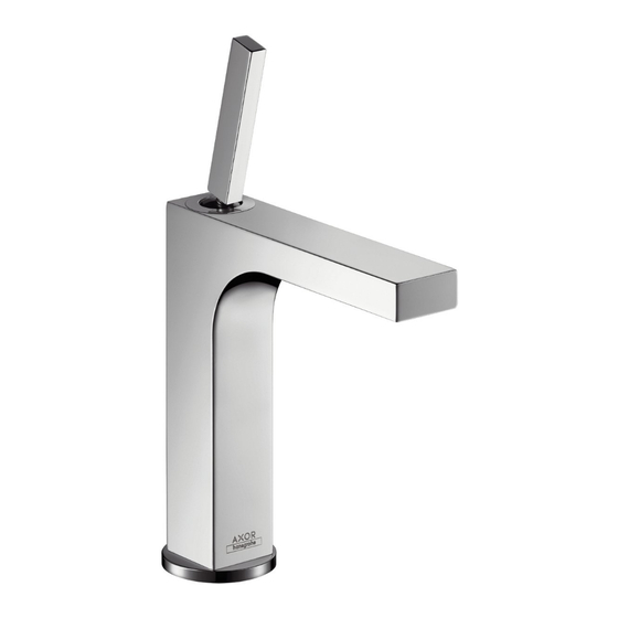 Hans Grohe Axor Citterio 39031000 Instructions For Use/Assembly Instructions