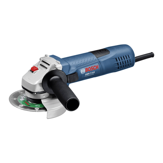 Bosch GWS 7-115 Professional Original Instructions Manual