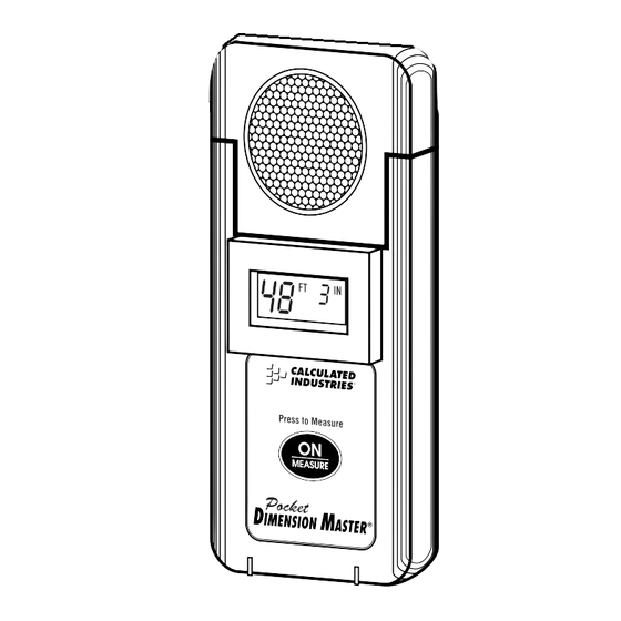 Calculated Industries Pocket Dimension Master 3312 User Manual