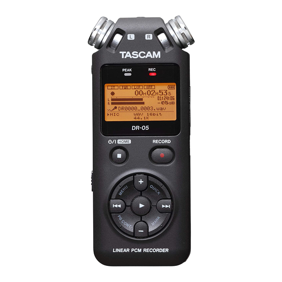 Tascam DR-05 Reference Manual