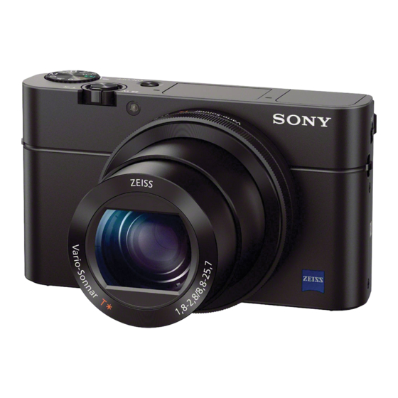 Sony DSC-RX100M3 How To Use Manual