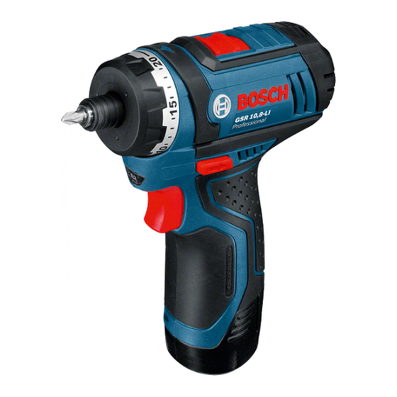 Bosch GSR 10,8-LI Professional Original Instructions Manual