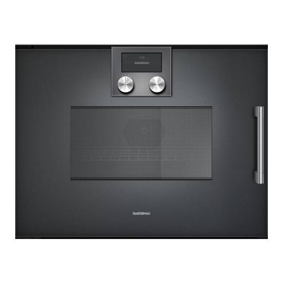 Gaggenau BMP250 User Manual And Installation Instructiions