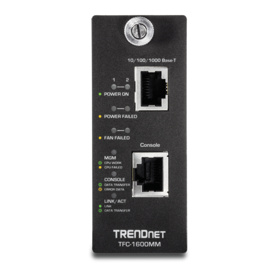 TRENDnet TFC-1600MM Configuration Manual