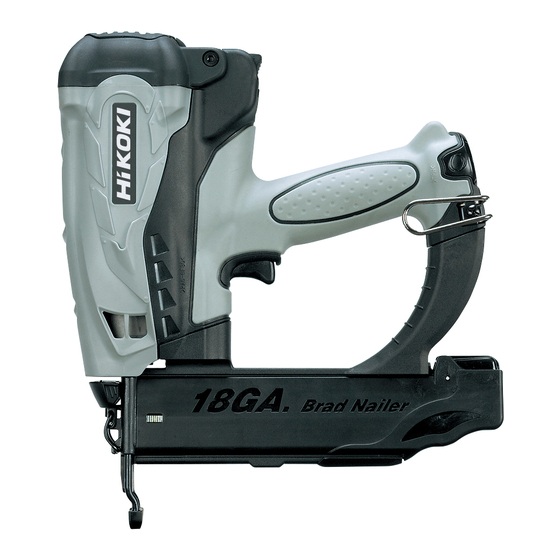 Hitachi NT50GS - 2" Gas Powered 18 Gauge Straight Finish Nailer Instruction And Safety Manual