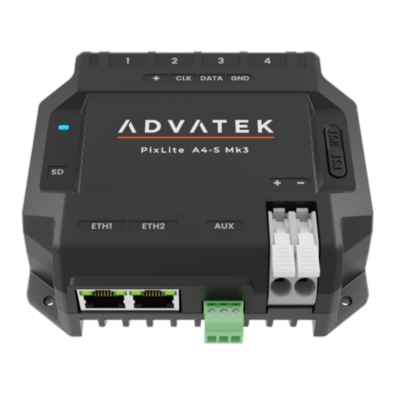 Advatek Lights PixLite A4-S Mk3 Quick Start Manual