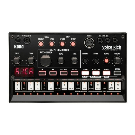 Korg volca kick Owner's Manual