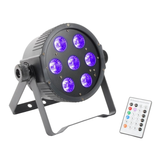 Beamz LED FlatPAR 7 x 18W 6-1 RGBAW UV IR Instruction Manual