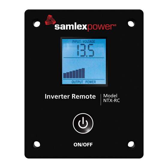 SamplexPower NTX-RC Manuals