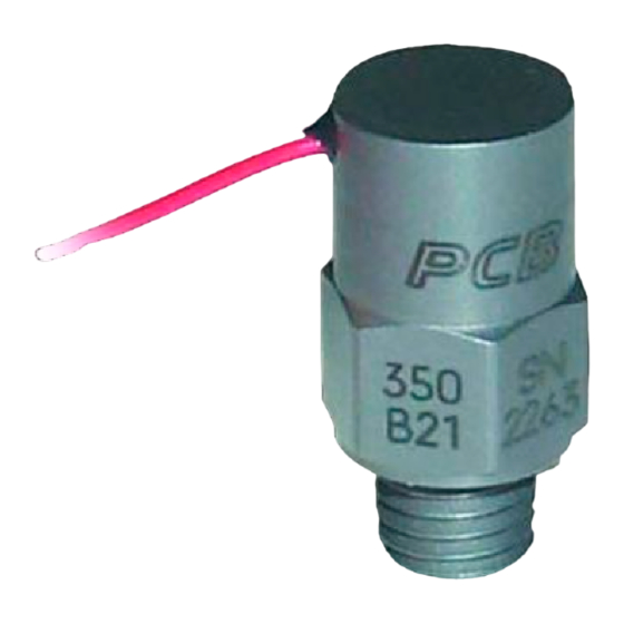 PCB Piezotronics 350B21 Installation And Operating Manual