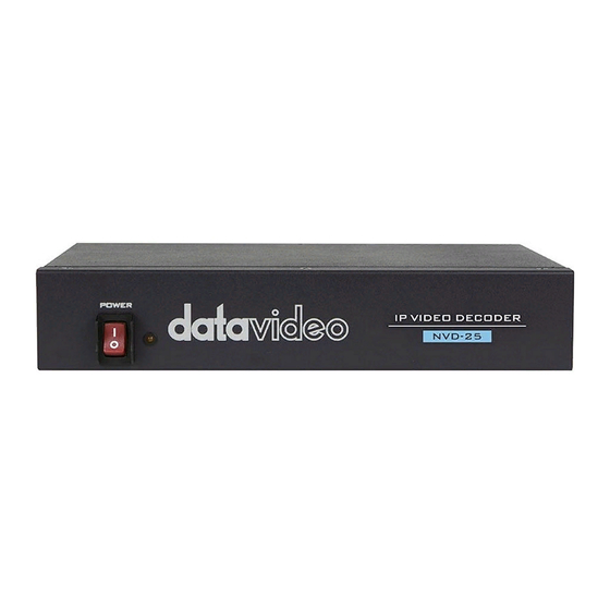 Datavideo NVD-25 Quick Start Manual