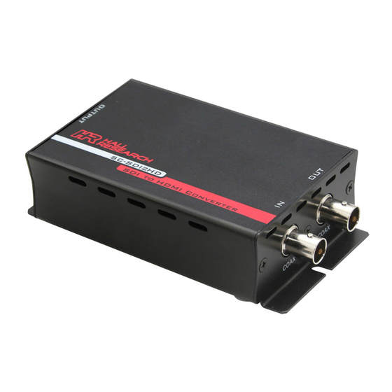 Hall Research Technologies SC-SDI2HD User Manual