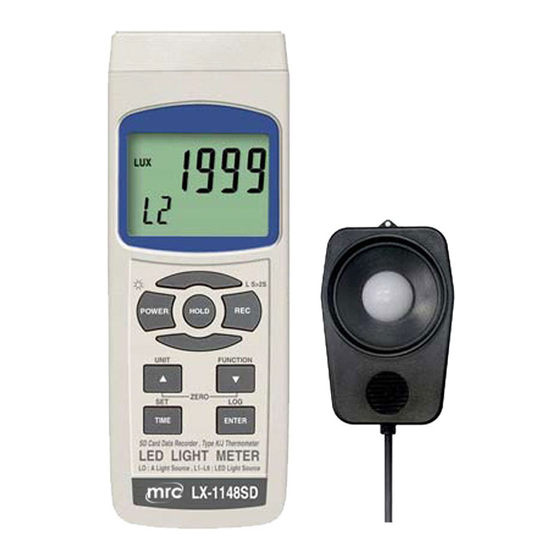 User Manuals: MRC LX-1148SD LED Light Meter