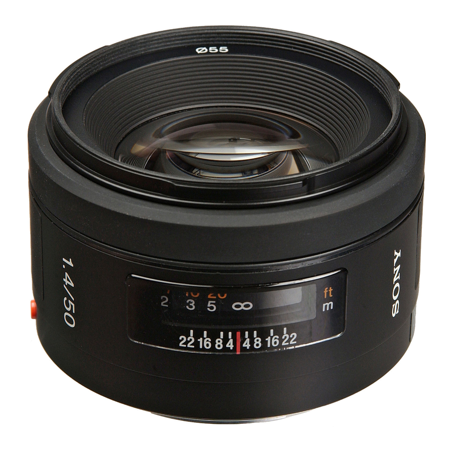 Sony SAL50F14 - 50mm f/1.4 Lens Manuals