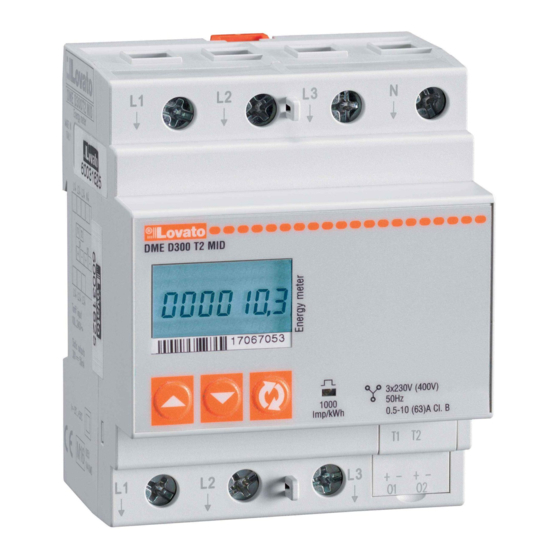 User Manuals: LOVATO ELECTRIC DME D300 T2 Energy Meter