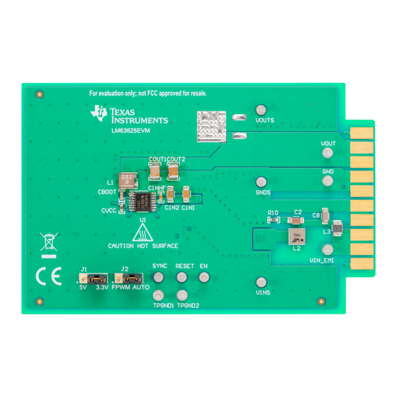 Texas Instruments LM63625EVM Manuals