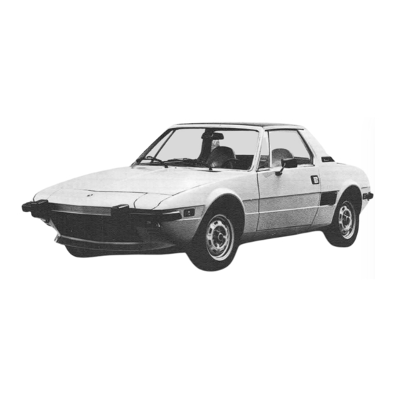 Fiat X 1/9 1978 Service Manual