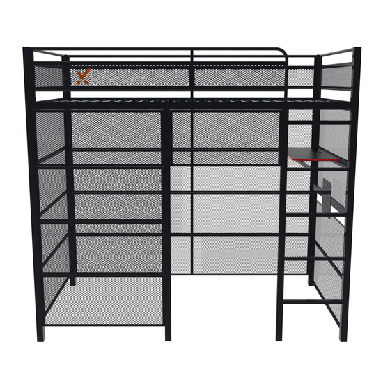 XROCKER BATTLE DEN GAMING BUNK BED Size Manuals