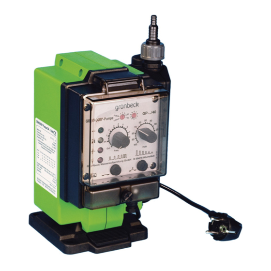 Grunbeck GENODOS-Pump GP Water Pump Manuals