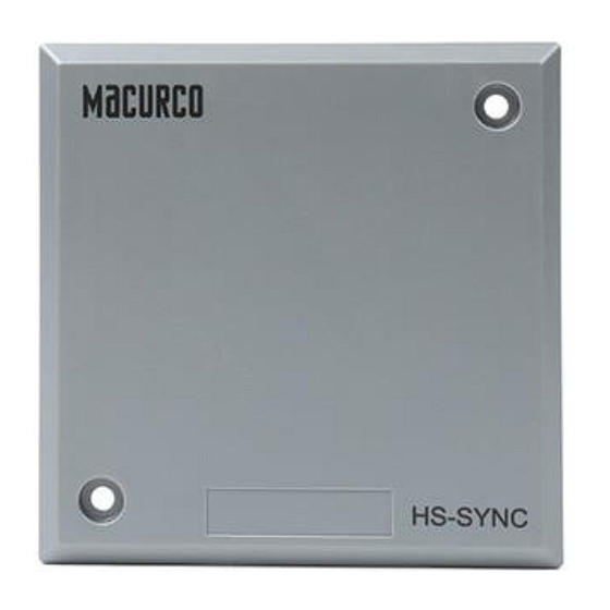 Macurco AVNA HS-Sync User Instructions