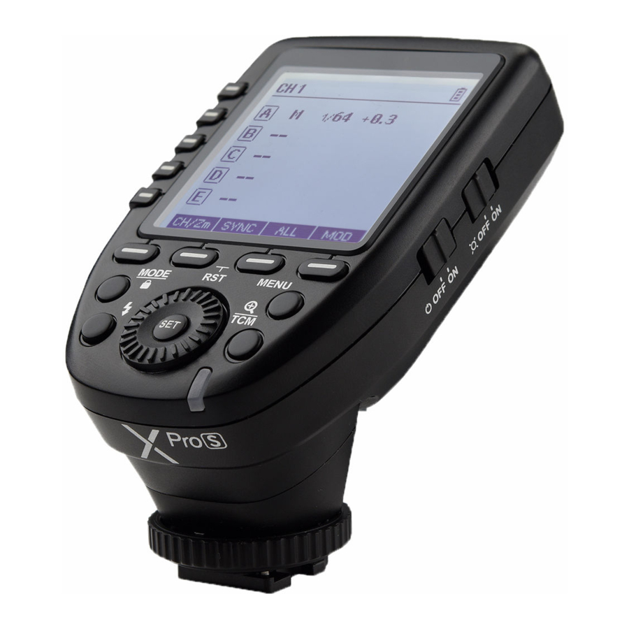 Godox Xpro-S - TTL Wireless Flash Trigger Manual