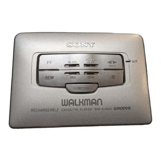 Sony WM-EX652 Service Manual
