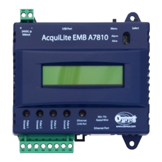 Obvius AcquiLite A7810 Installation And Operation Manual