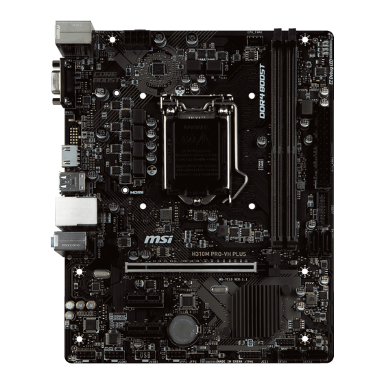 MSI H310M PRO-VH PLUS Manual