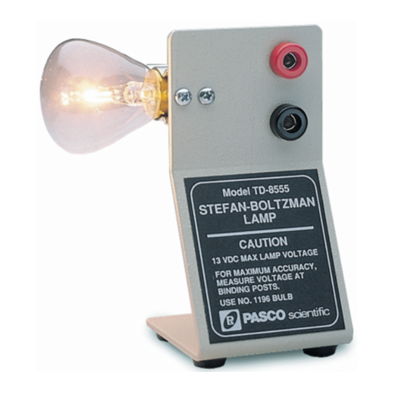 PASCO TD-8555 Instruction Sheet
