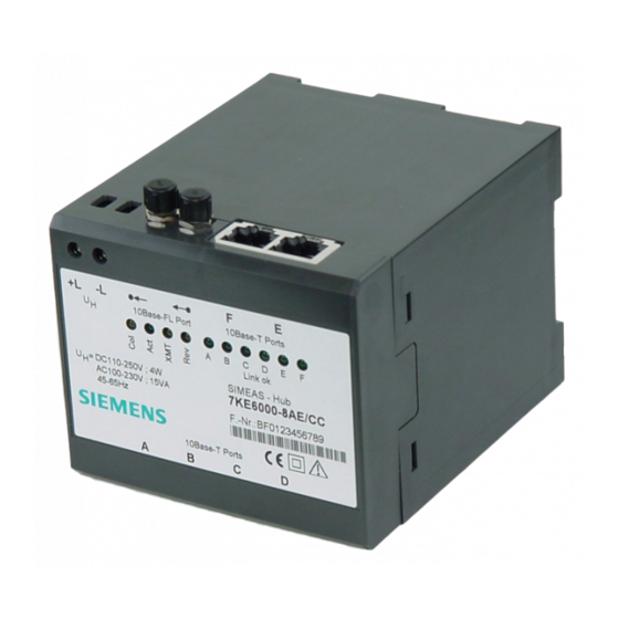 Siemens SIMEAS-Hub 7KE6000-8AD /CC Manuals