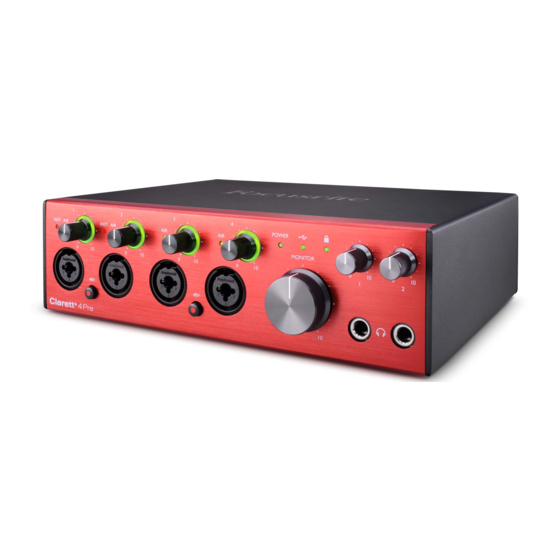 Focusrite Clarett 4 Pre USB User Manual