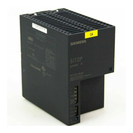 Siemens SITOP Power 4 6EP1332-2BA00 Operating Instructions