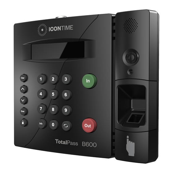 Icon Time Systems TotalPass B600 Manuals