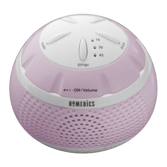 HoMedics SoundSpa Mini Quick Start Manual