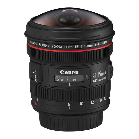 Canon EF 8-15mm f/4L Fisheye USM Instruction