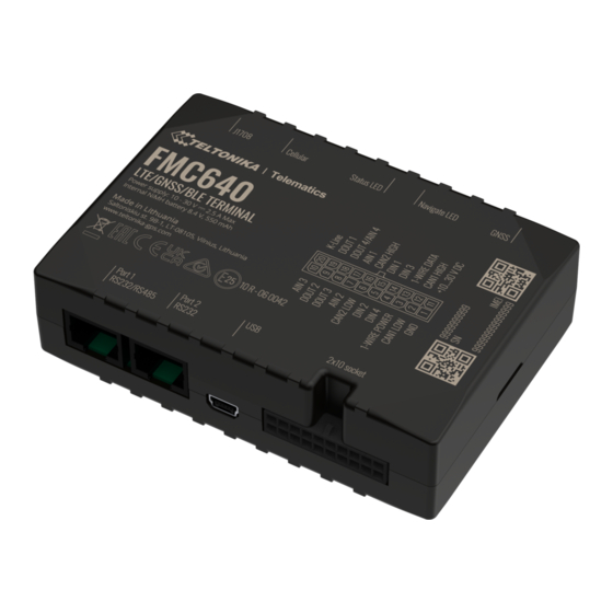 Teltonika FMC640 First Start-Up Quick Start Manual