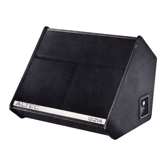 Altec 1221A SPEAKER SYSTEM Manual
