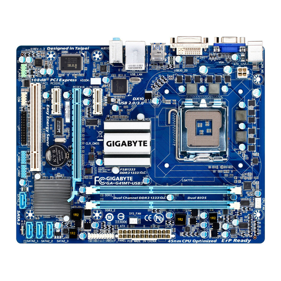 Gigabyte GA-G41MT-USB3 User Manual