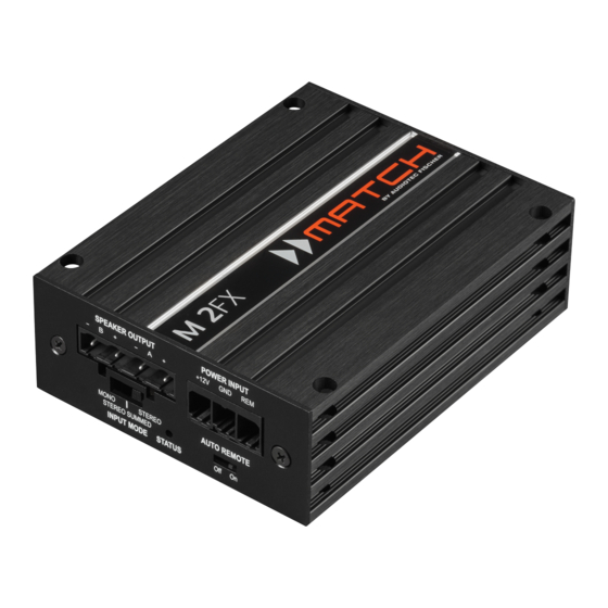 Audiotec Fischer Match M 2FX Installation Instructions Manual