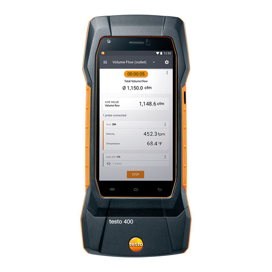 TESTO 400 Quick Start Manual