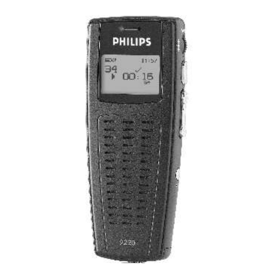 Philips Digital PocketMemo 9220 Instruction Manual