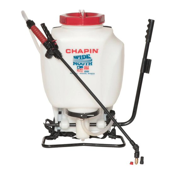User Manuals: Chapin ProSeries 63800 Backpack Sprayer