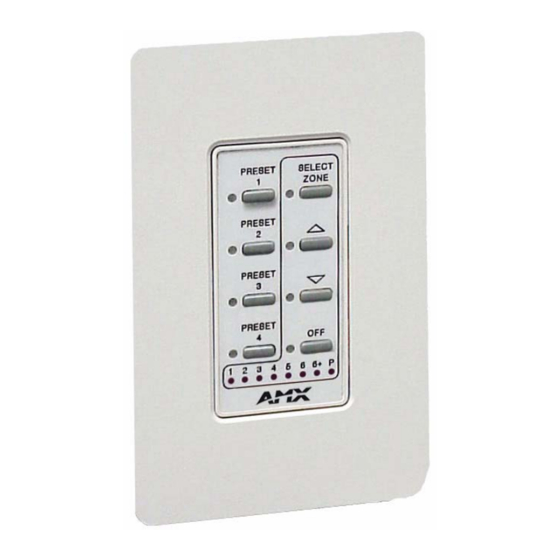 AMX PRO-DP8 DECOR PROLINK FLUSH MOUNT KEYPAD PANEL Instruction Manual