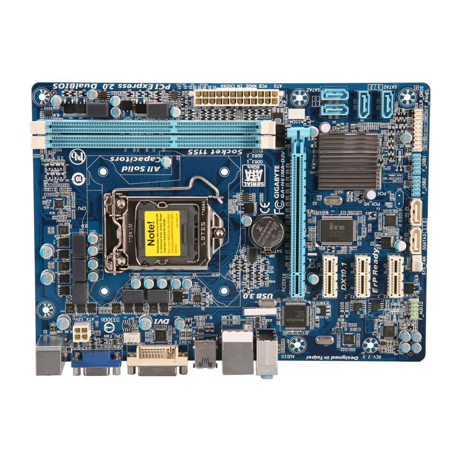 Gigabyte GA-H61MA-D3V User Manual